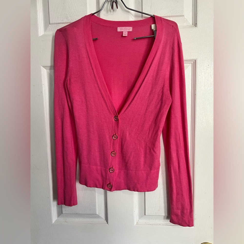 Lilly Pulitzer Fuchsia Button-Up Cardigan